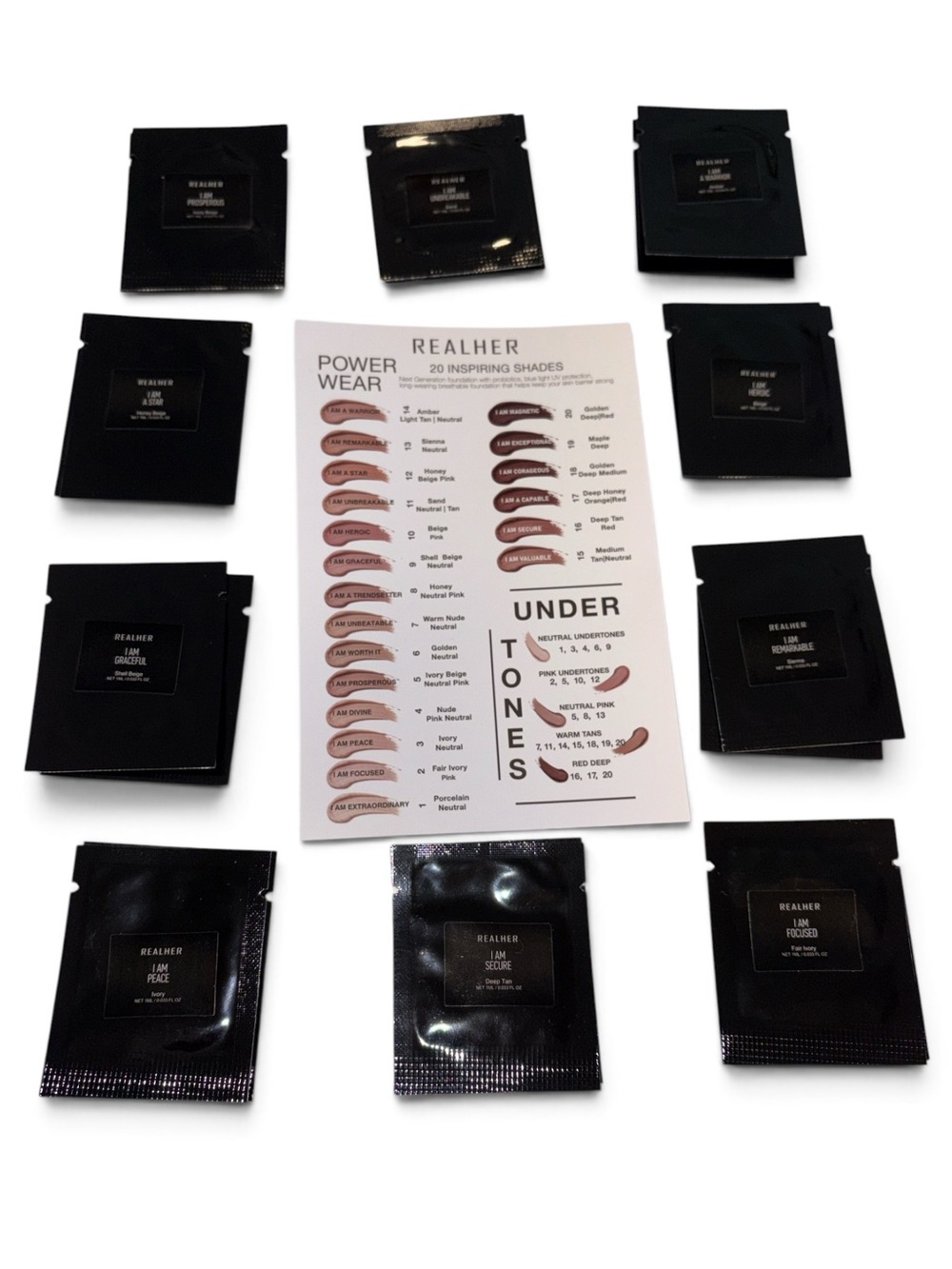 REALHER Concealer Sample Kit with Shade Guide - 20 Total